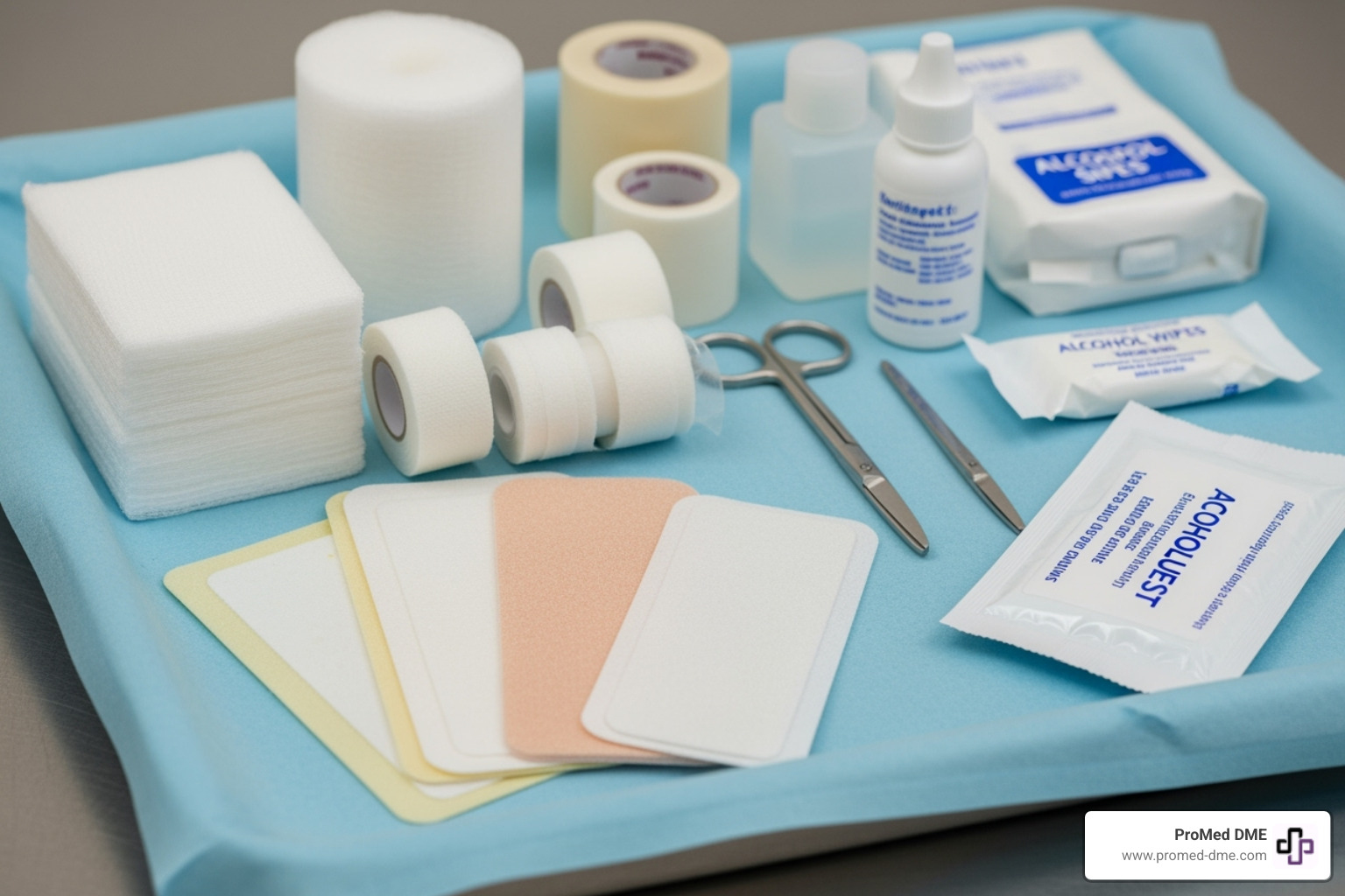various types of covered wound care supplies like gauze, foam dressings, and tape - medicare wound care supplies