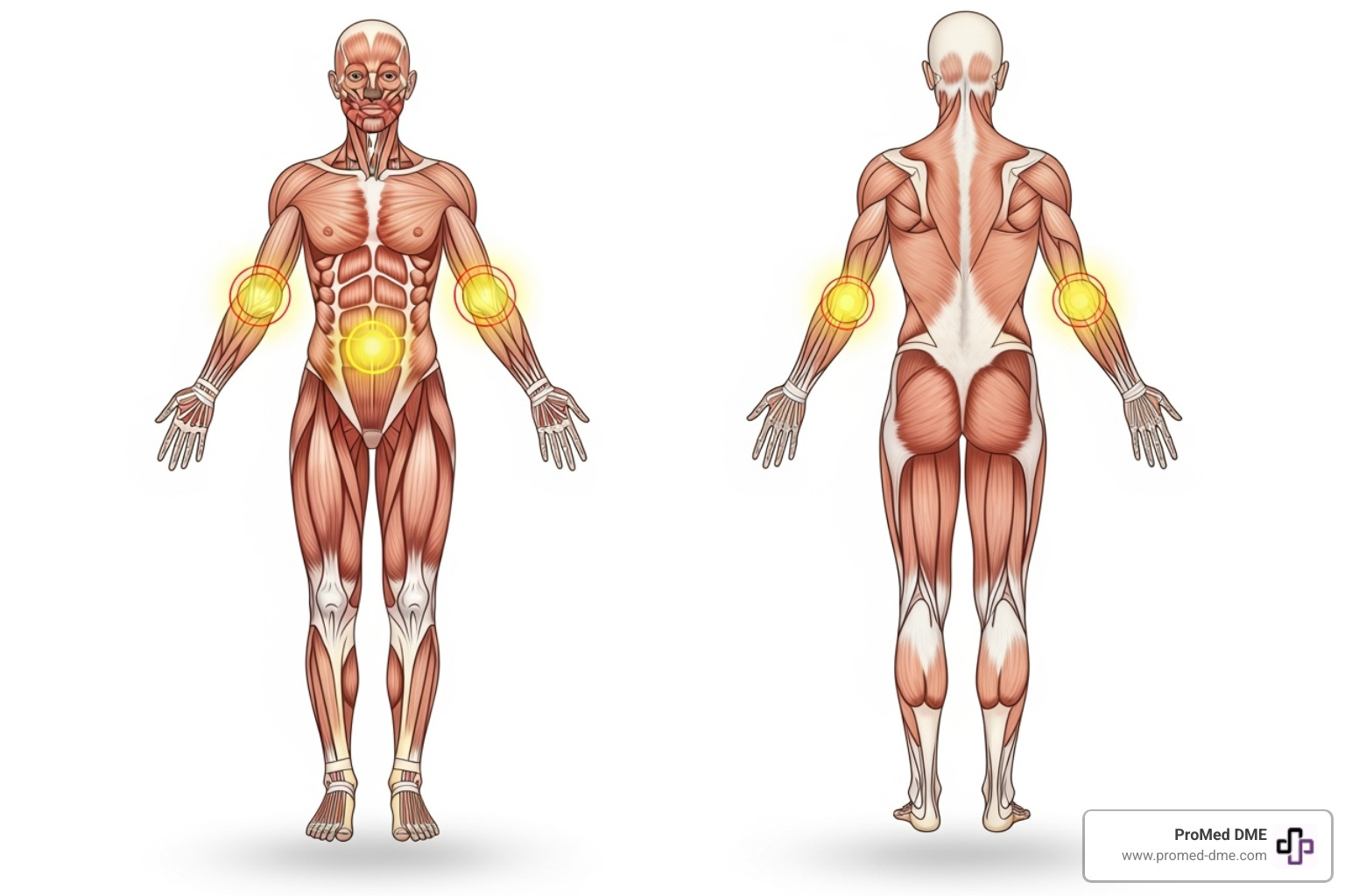A diagram illustrating different recommended sites for insulin pump infusion and CGM sensor placement on the body, emphasizing the importance of rotating sites. - Insulin pump with sensor