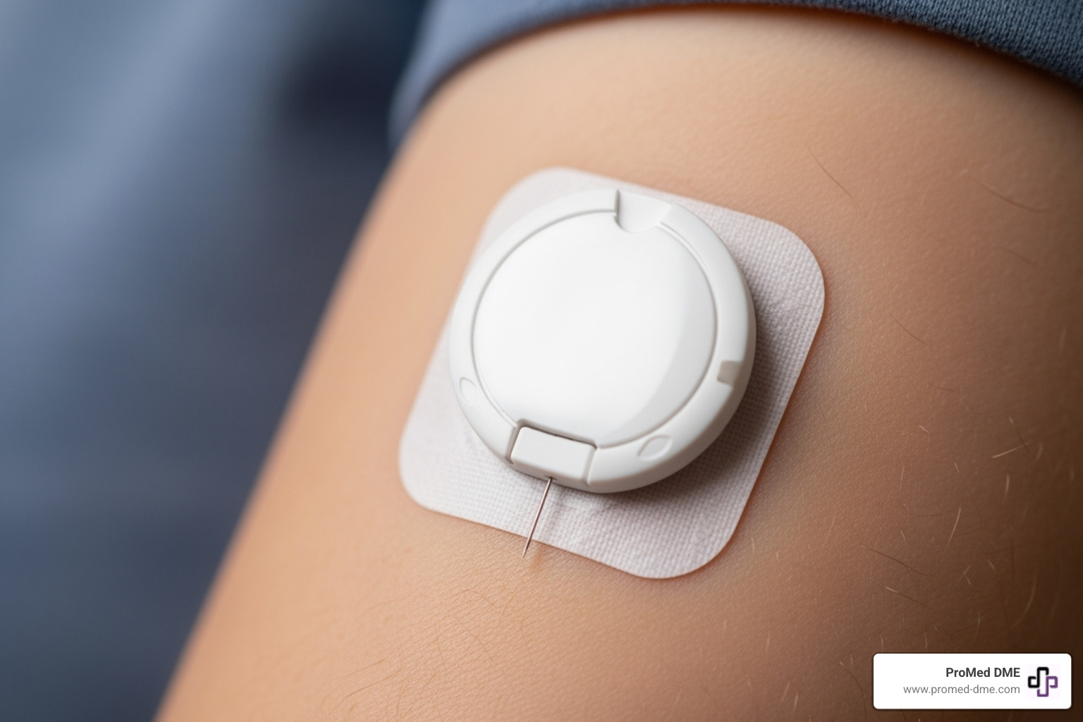 CGM sensor on arm - blood glucose monitoring device