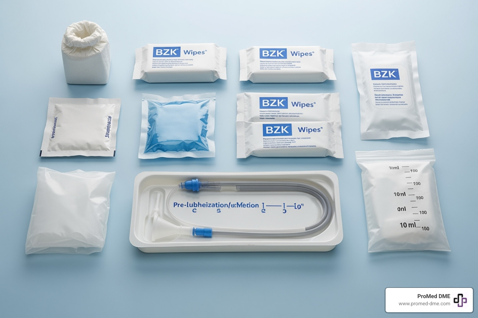 sterile self-catheterization kit and supplies - urine catheter male