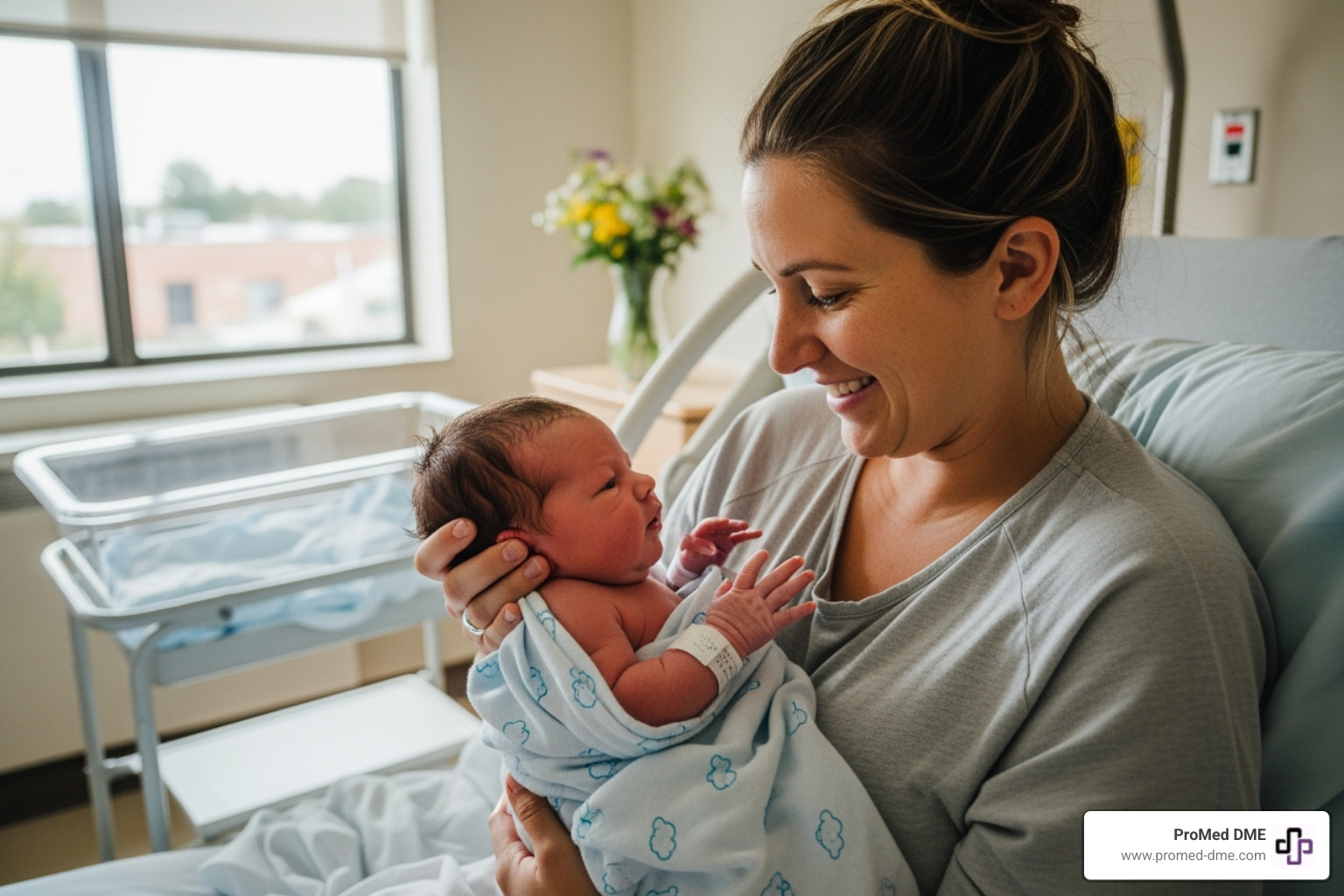 Image of a healthy newborn baby with mother - insulin pump for pregnancy