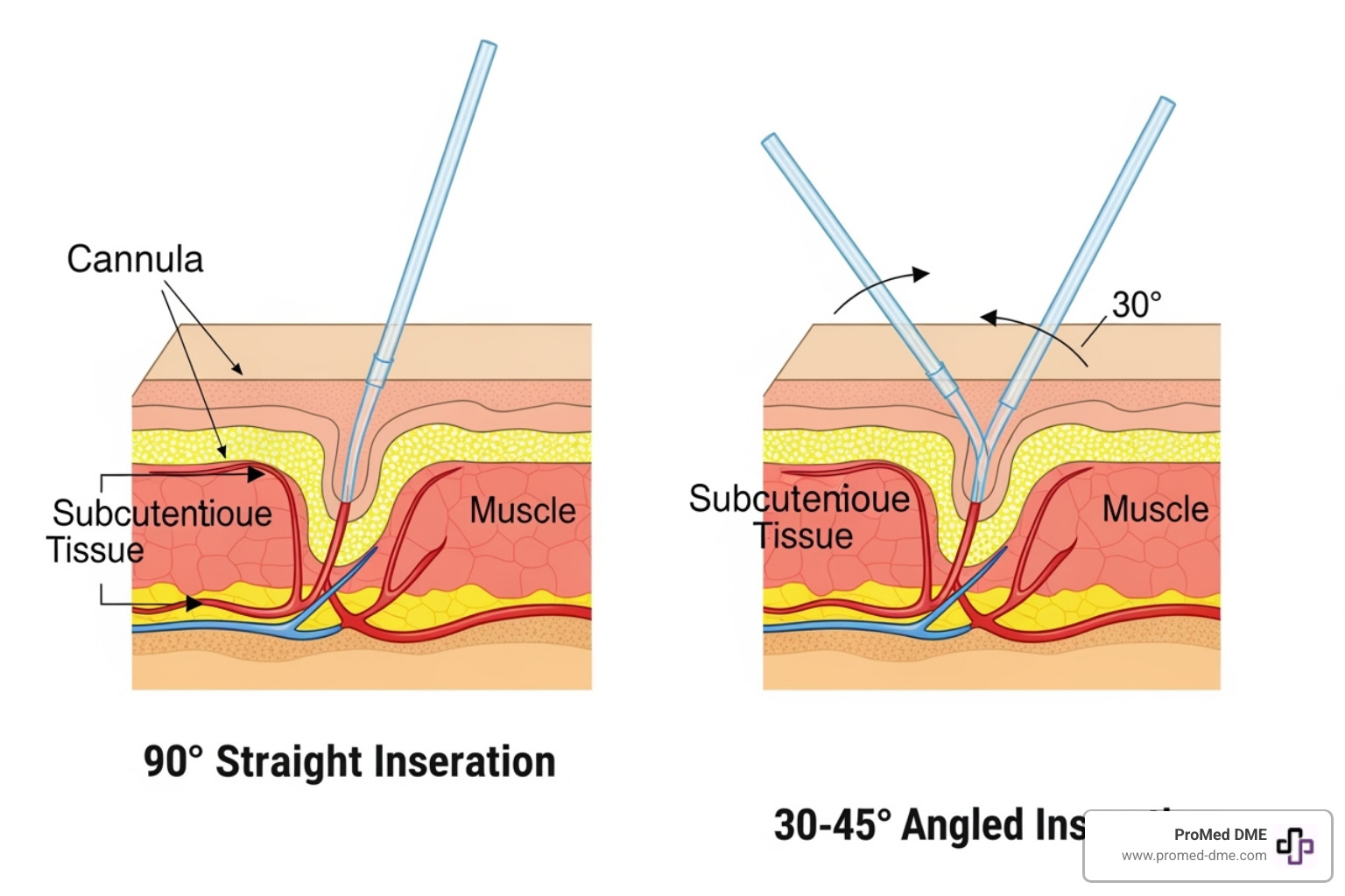 Comparison of 90-degree straight insertion and 30-45 degree angled insertion for insulin pump infusion sets - insulin pump infusion sets