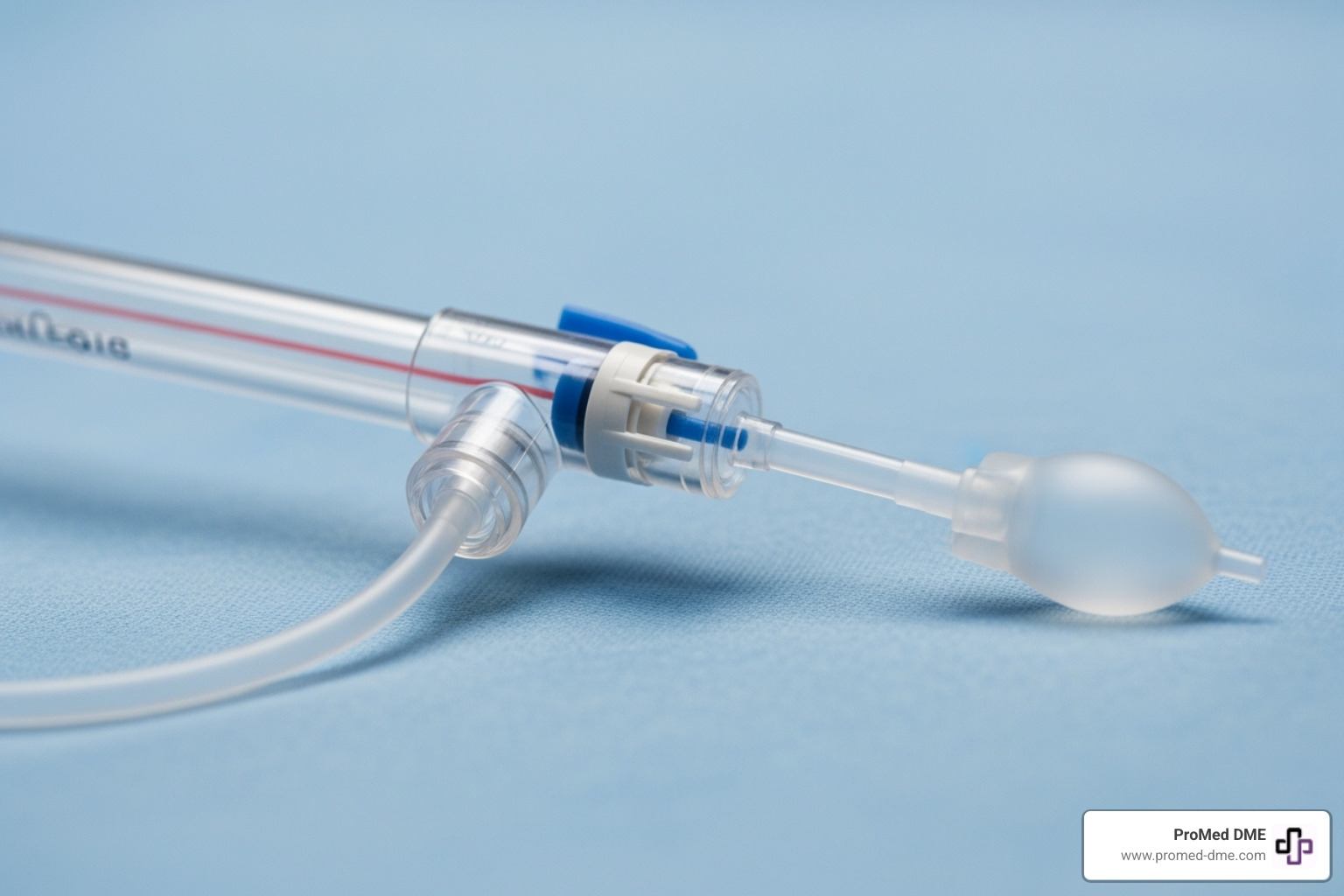 Foley catheter showing the balloon port - catheter for adults