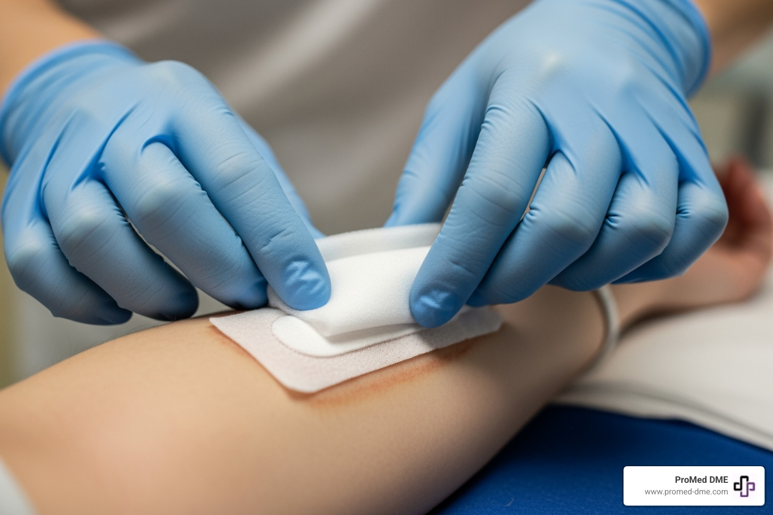 Image of the step-by-step process of applying a foam dressing to a burn wound - foam dressing for burns Image of the step-by-step process of applying a foam dressing to a burn wound - foam dressing for burns