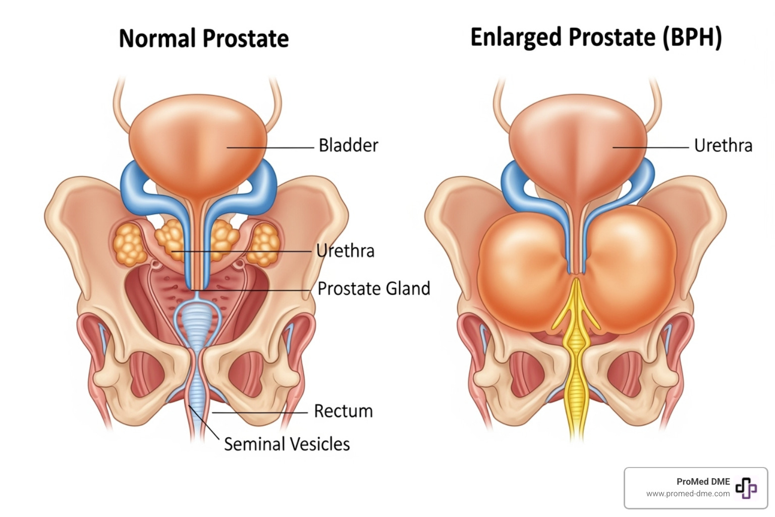 Normal vs. Enlarged Prostate - catheter for enlarged prostate Normal vs. Enlarged Prostate - catheter for enlarged prostate