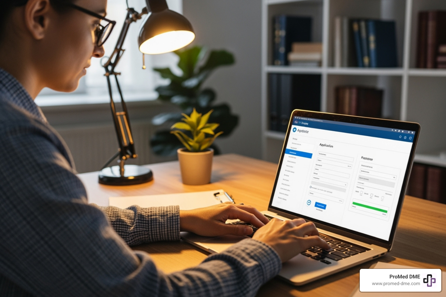 person filling out an application form online - how to get help with prescriptions without insurance