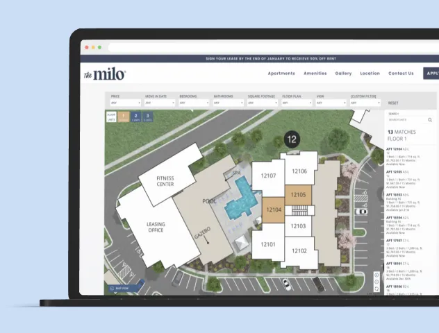 Engrain's SightMap interactive website embed for unit level search