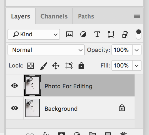 Both layers showing in the Layers panel