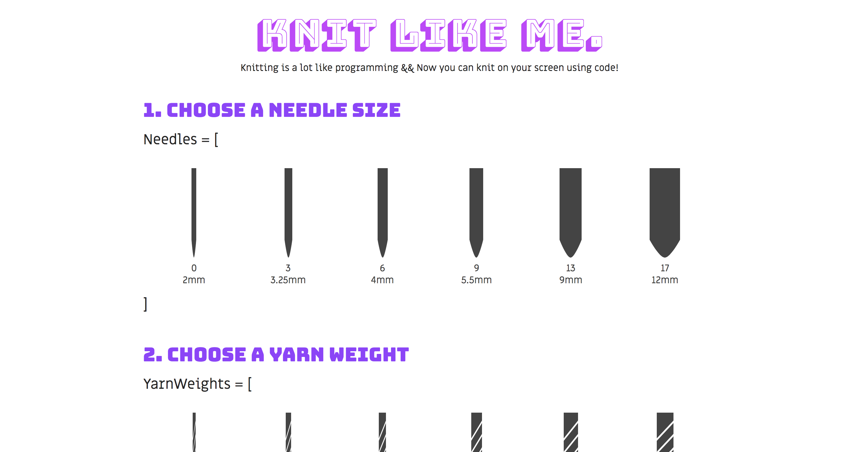 Knit Like Me, a web project by Teresa