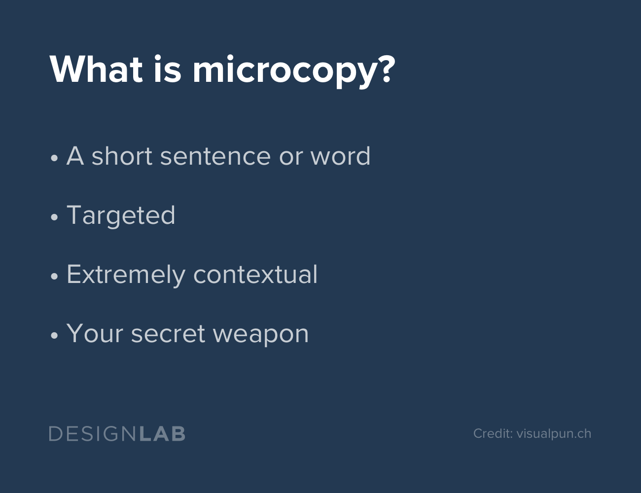 What is microcopy?