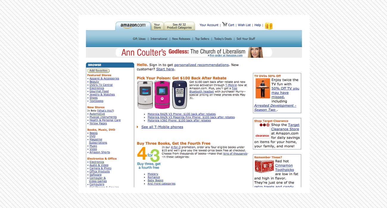 Amazon's old website