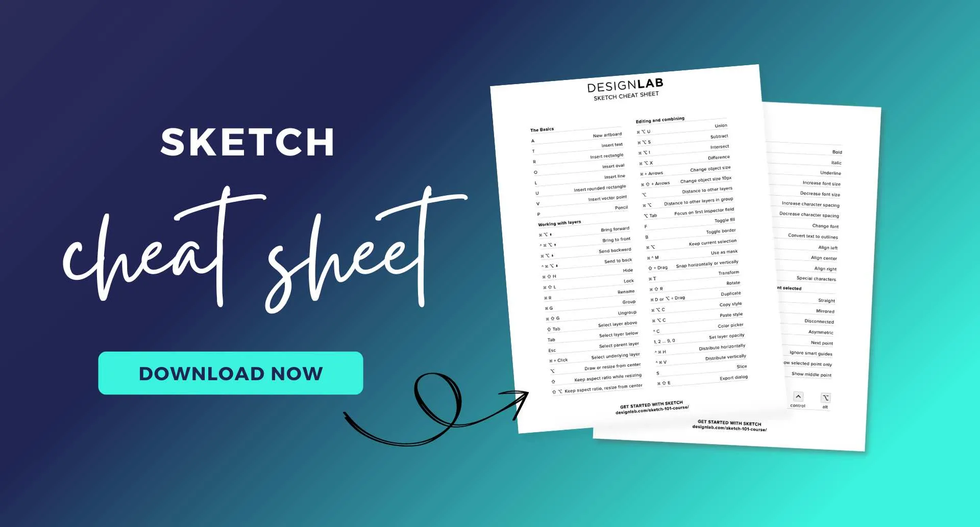 Download your Sketch Cheat Sheet