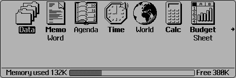 Psion Series 3a home screen
