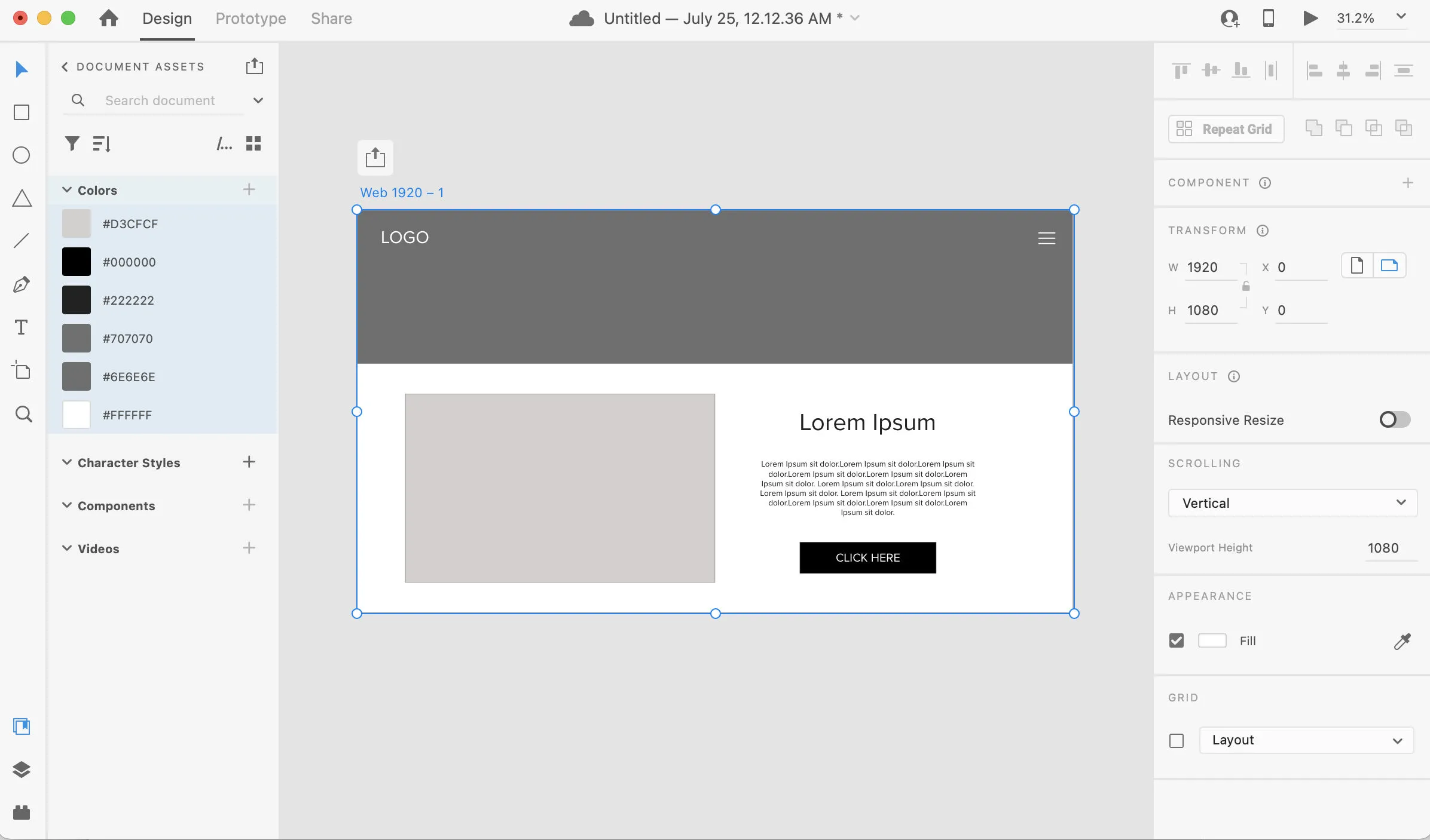 A screenshot of the layout and design features for Adobe XD.