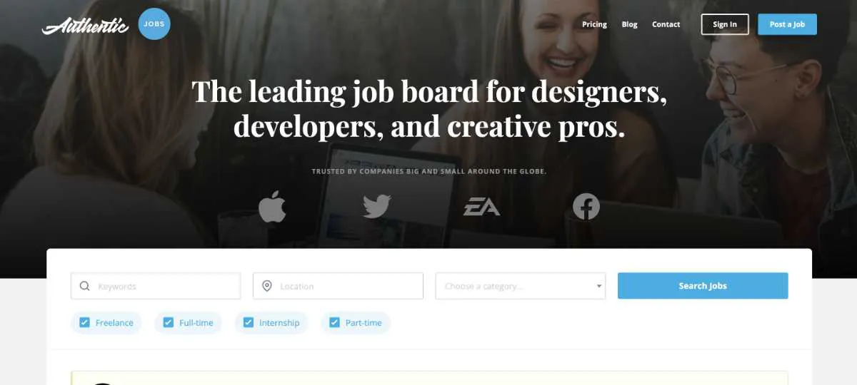 5 Authentic jobs remote design work