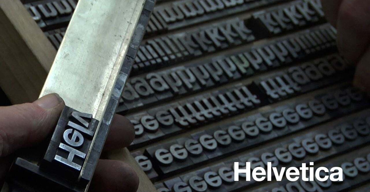 Screenshot referencing the movie "Helvetica". 