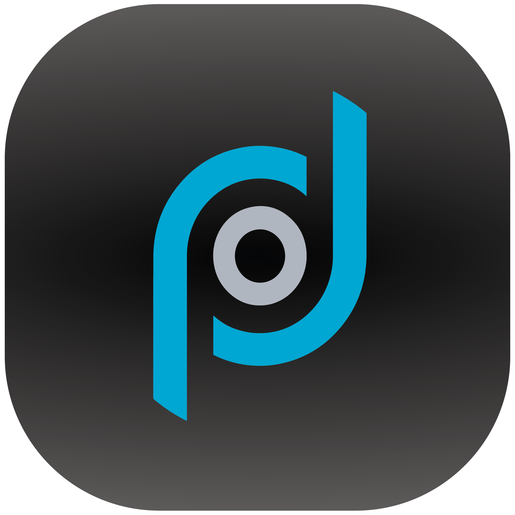 A logo for disc golf app Pure'd. 