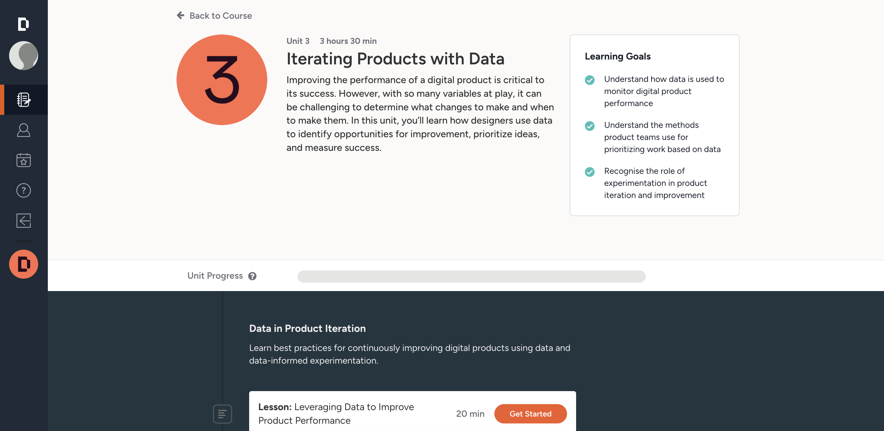 Screenshot from Data Driven design course