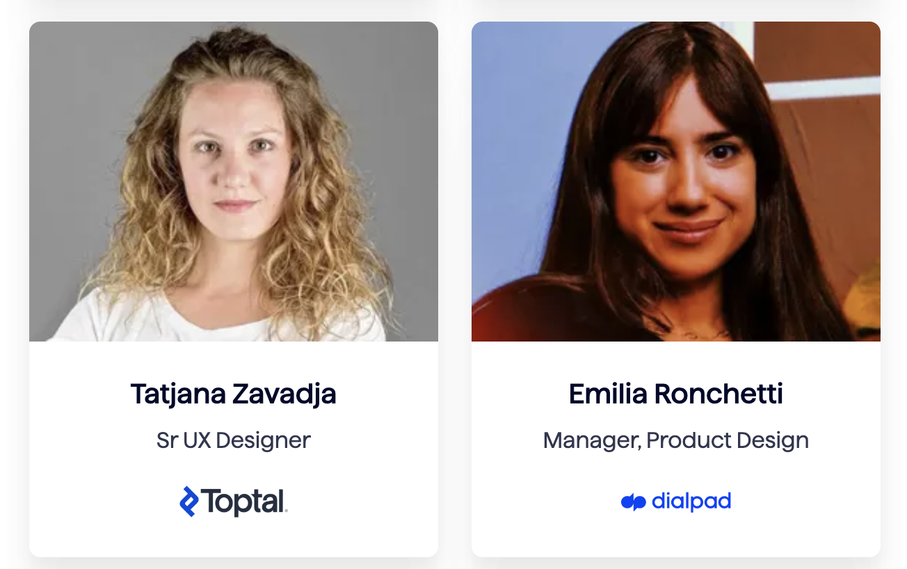 Image of some of Springboard's featured mentors in their UX design program.