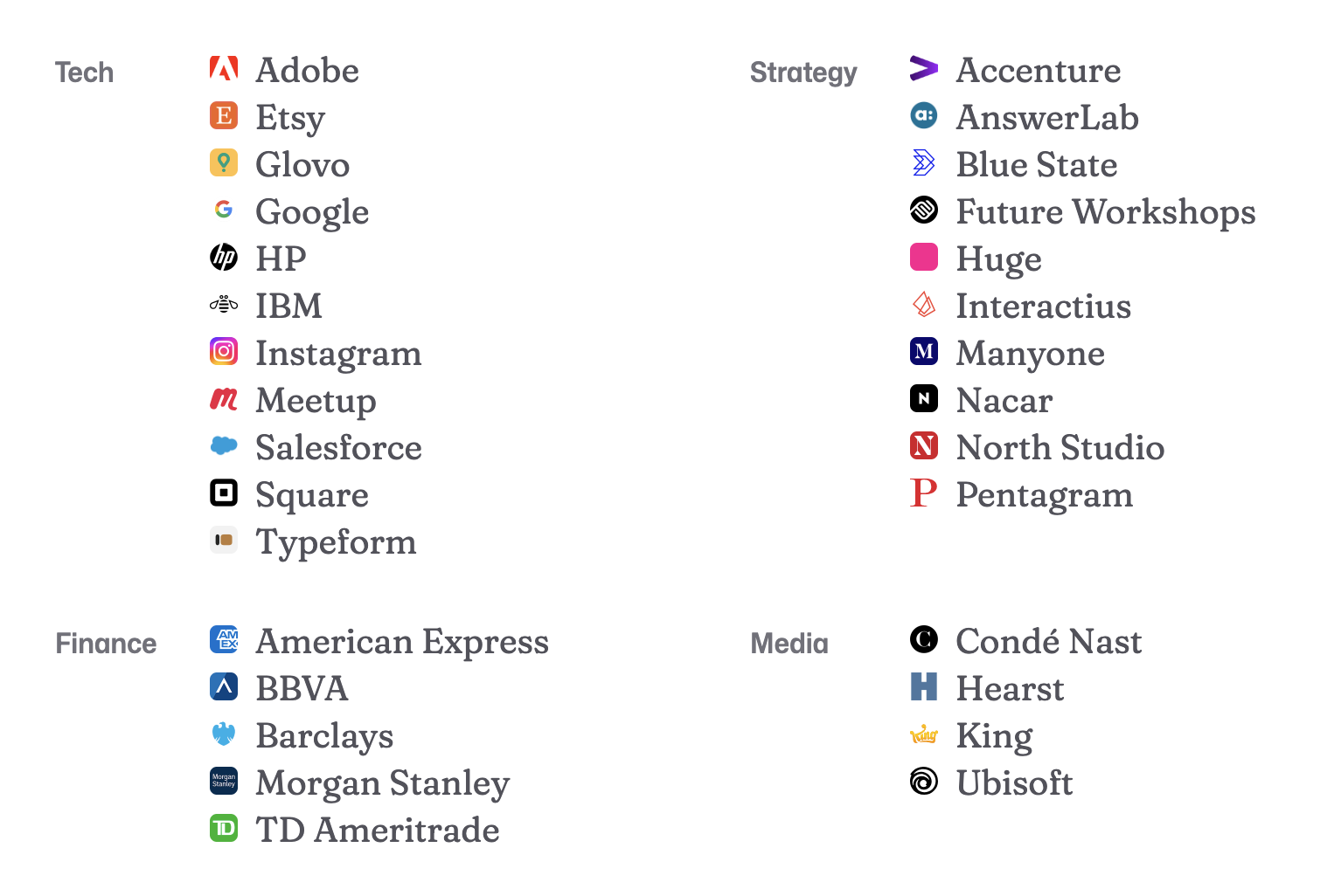 Image of companies depicting where students of Nevan Scott have been hired.