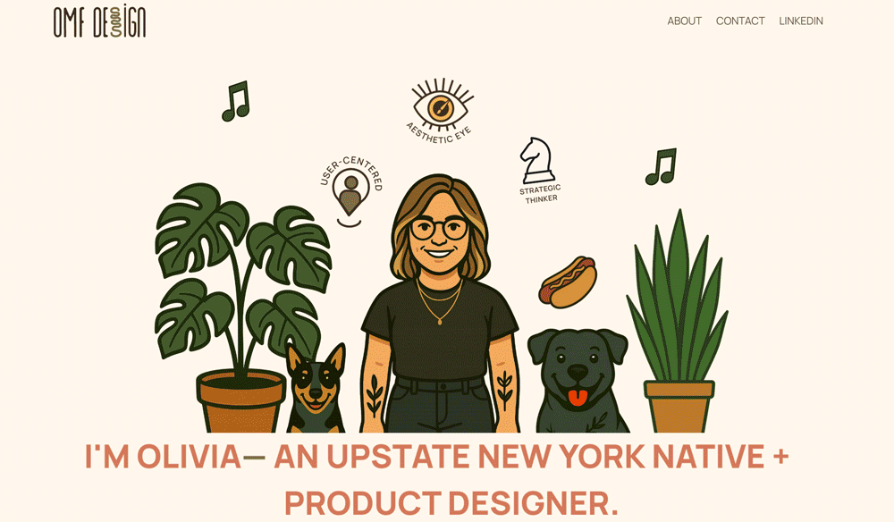 GIF of a UX design portfolio.
