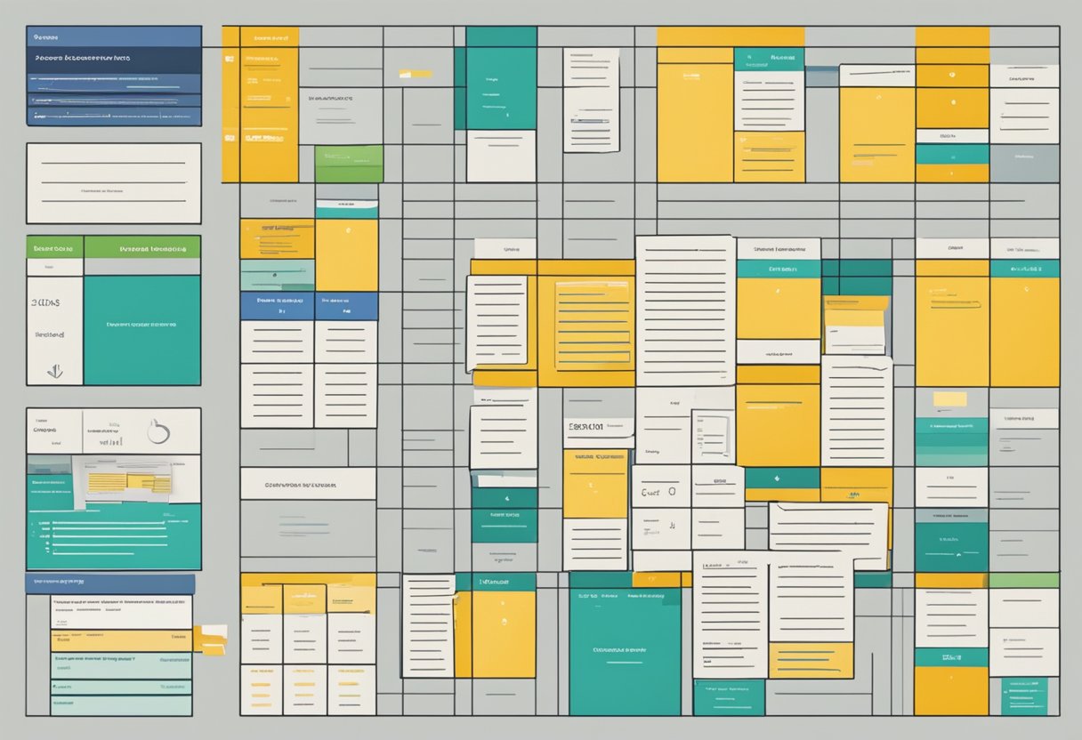 A grid with labeled sections for each question and its corresponding compliance status