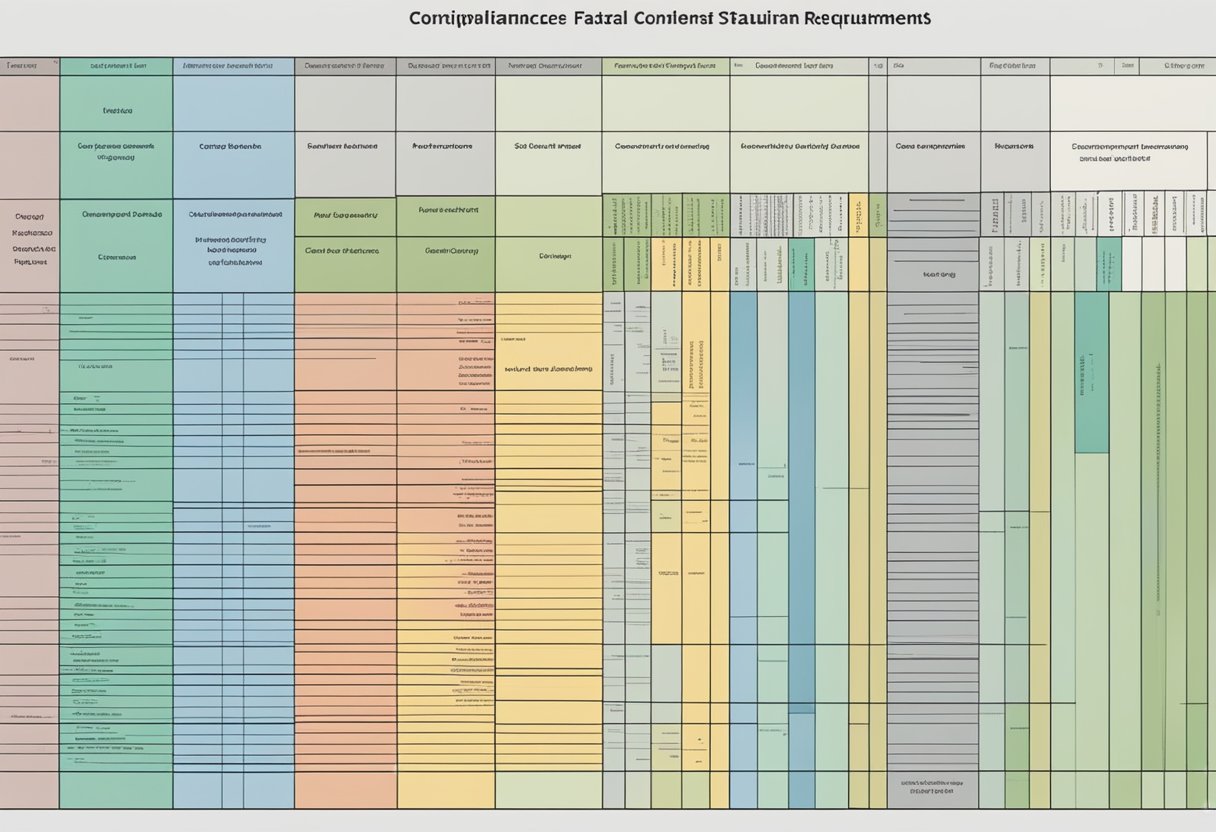 A table with rows and columns, each filled with proposal requirements and corresponding compliance status