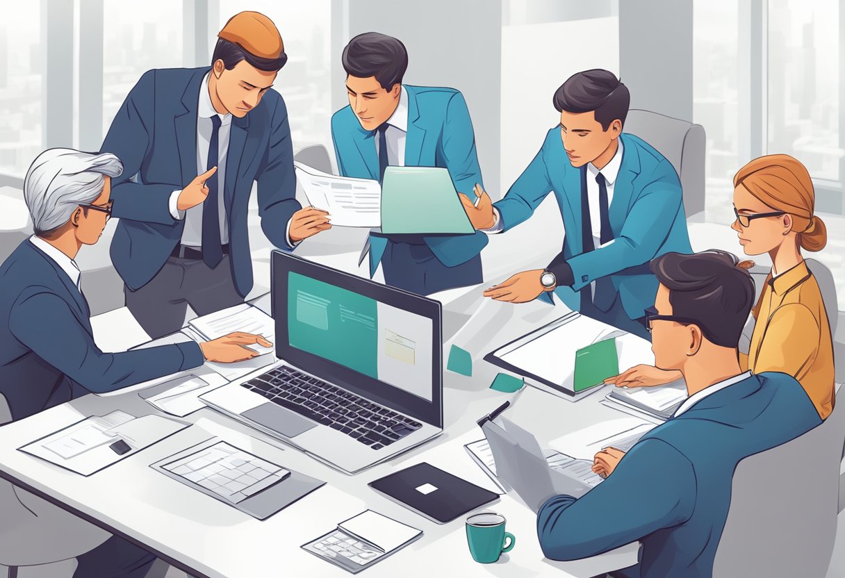 A team of professionals collaboratively reviewing and Finalising the RFP outcome for implementation