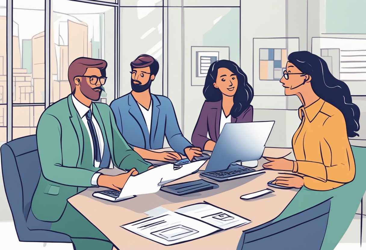 A small team discusses sales support FAQs