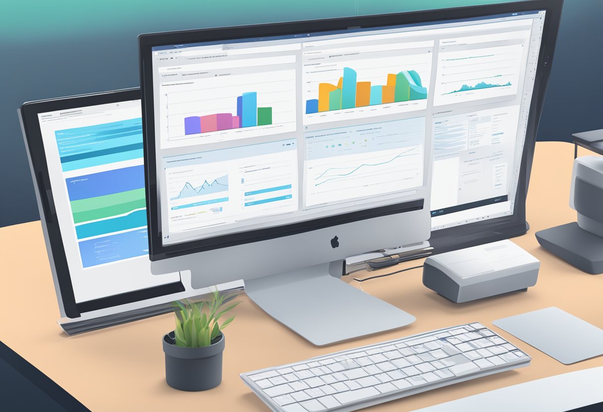 A computer screen displaying RFP automation software with a sleek, modern interface and a streamlined workflow process