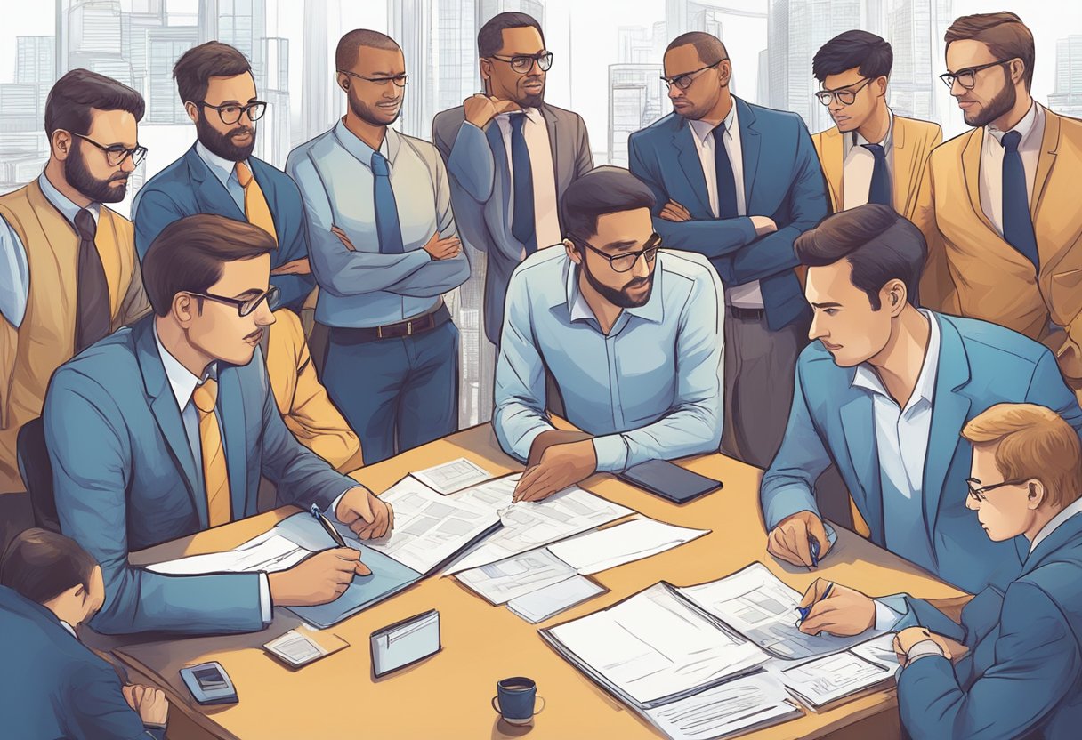 A group of small and medium enterprises engage in bid writing techniques, navigating the economic landscape with determination and focus