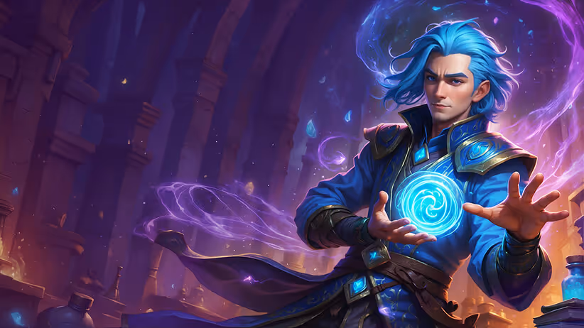 A magical hero radiating energy - 2D concept art for a game character by ArtHouseLabs