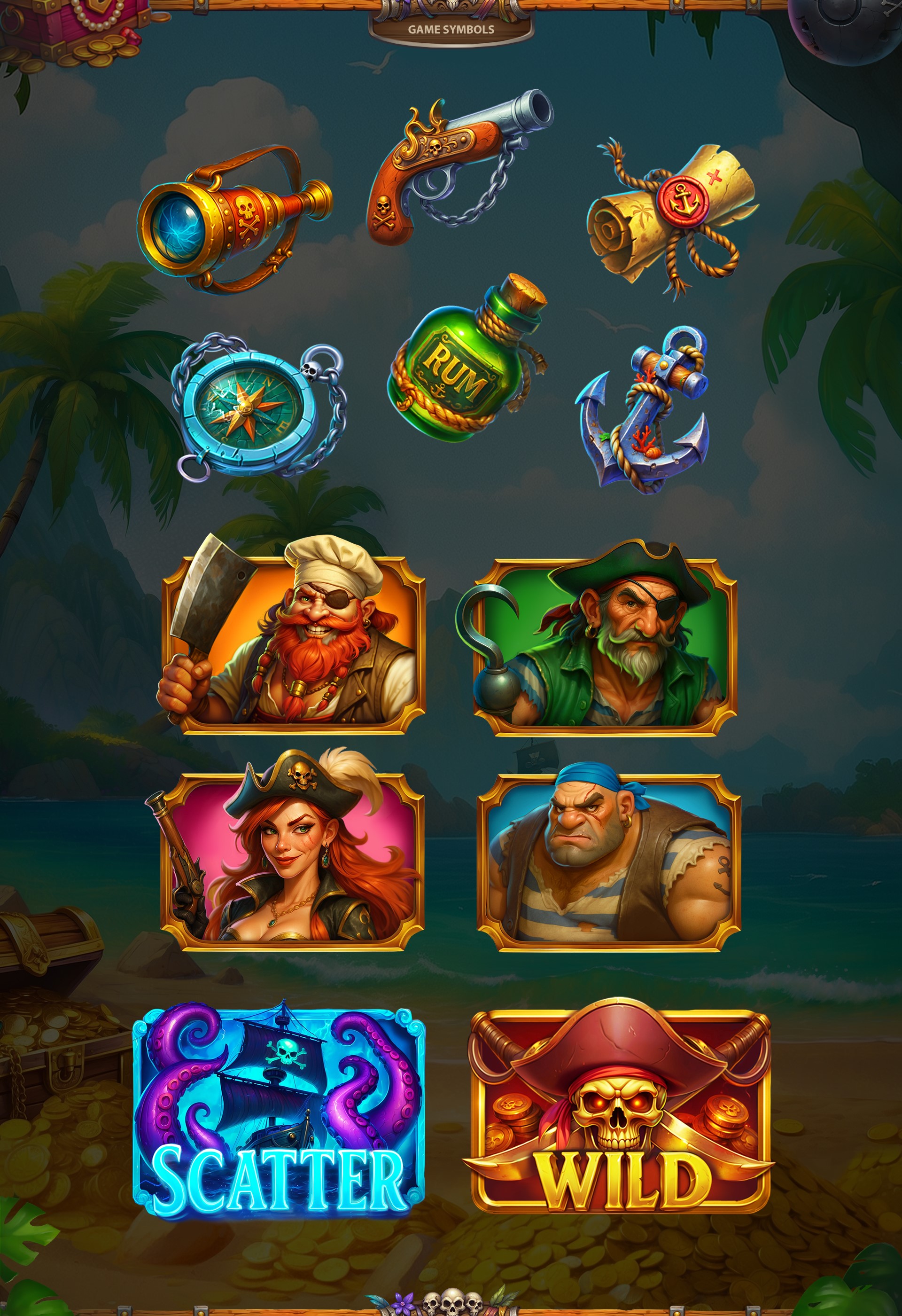 Pirates Treasures slot artwork — ArtHouseLabs