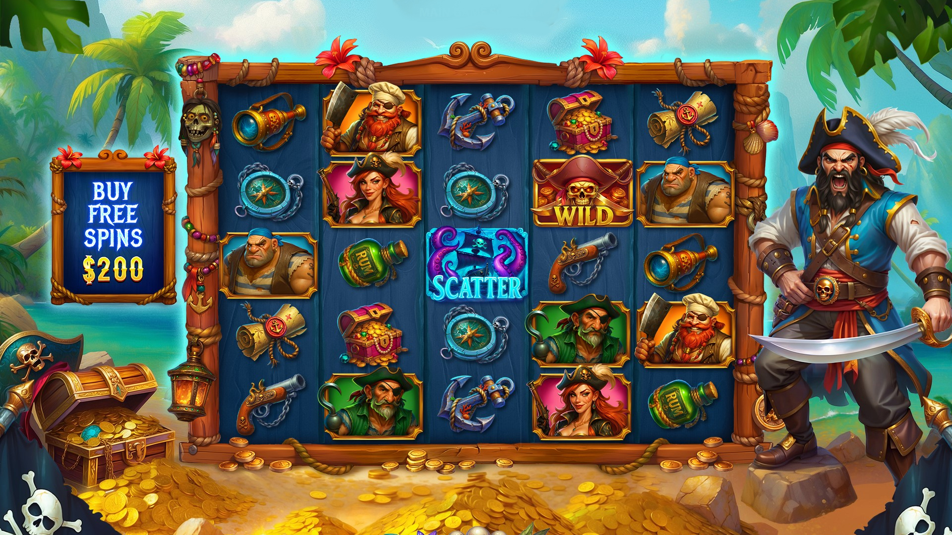 Skull and Sails slot artwork — ArtHouseLabs