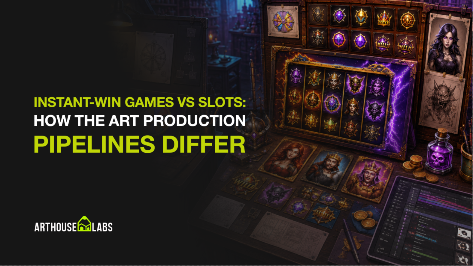 Instant-Win Games vs Slots: How the Art Production Pipelines Differ - ArtHouseLabs