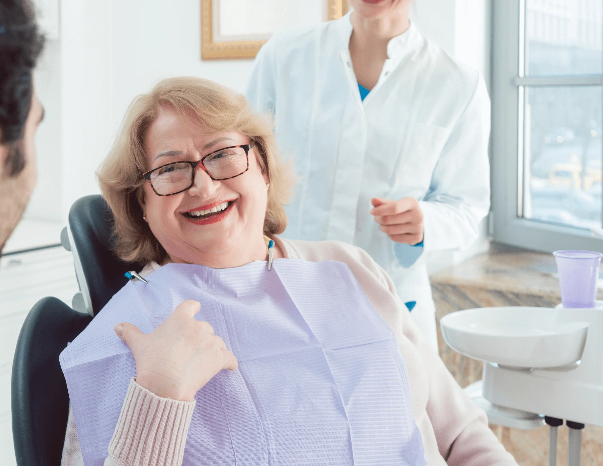 happy after getting Missing Tooth Replacement