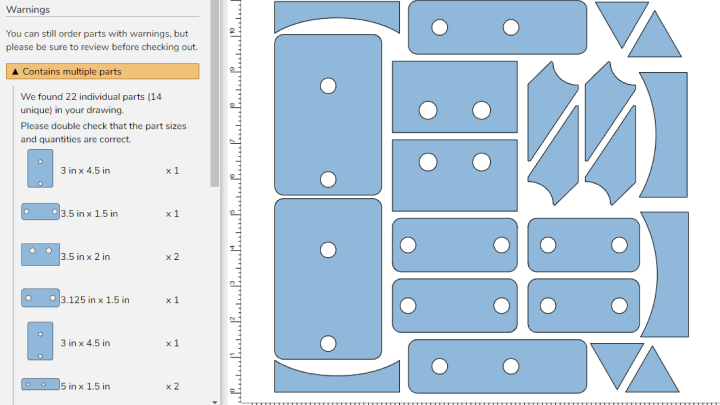 a screen capture of the OSH Cut app design upload platform