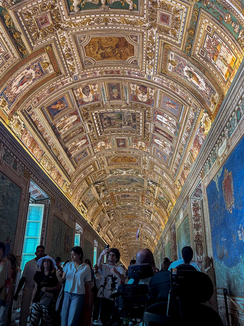 Very detailed ceiling inside the Vatican Museum