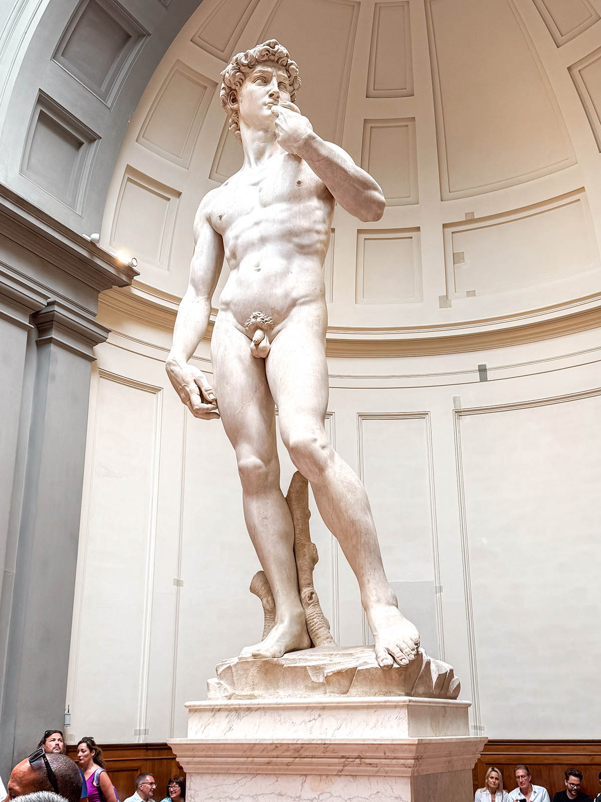 Interior of Galleria dell'Accademia showing wheelchair accessible galleries with Michelangelo sculptures