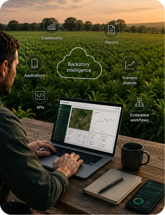 Team member using the Backstory Intelligence platform in the field