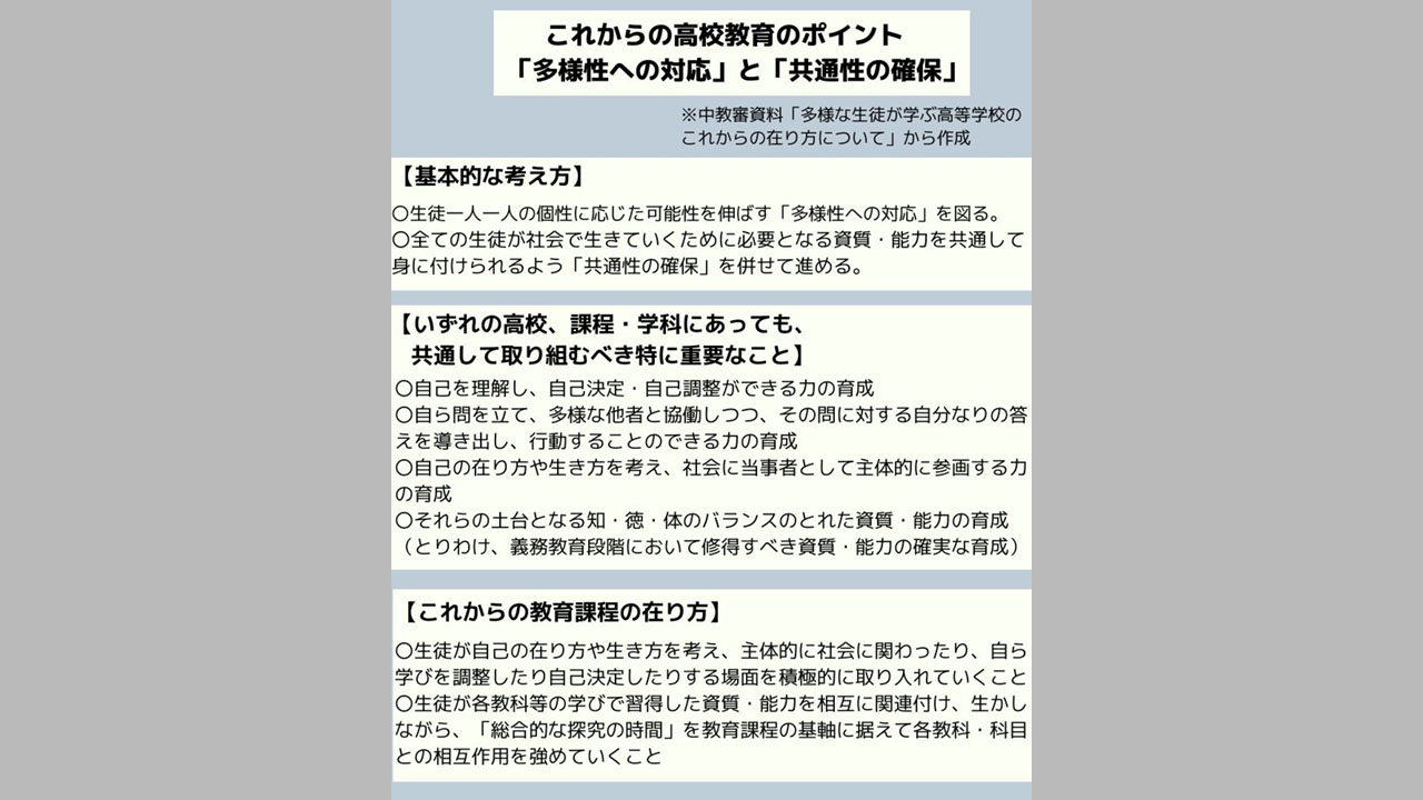 高校教育「多様性への対応」「共通性の確保」が課題 中教審WG