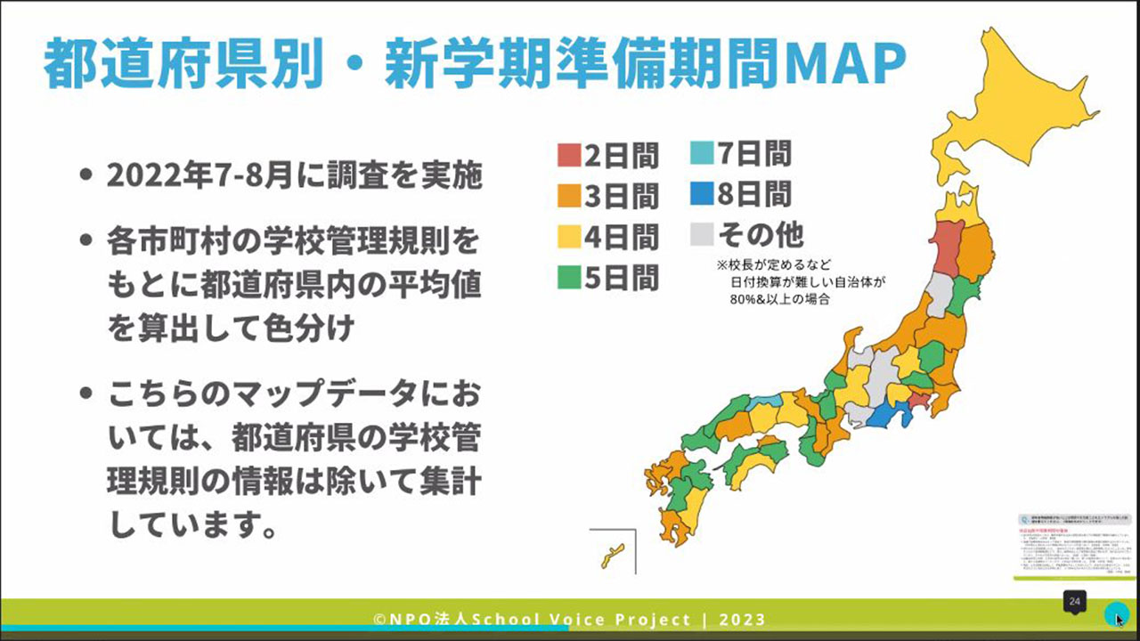 始業式までの準備が4日以下 半数超の自治体で、SVP調べ