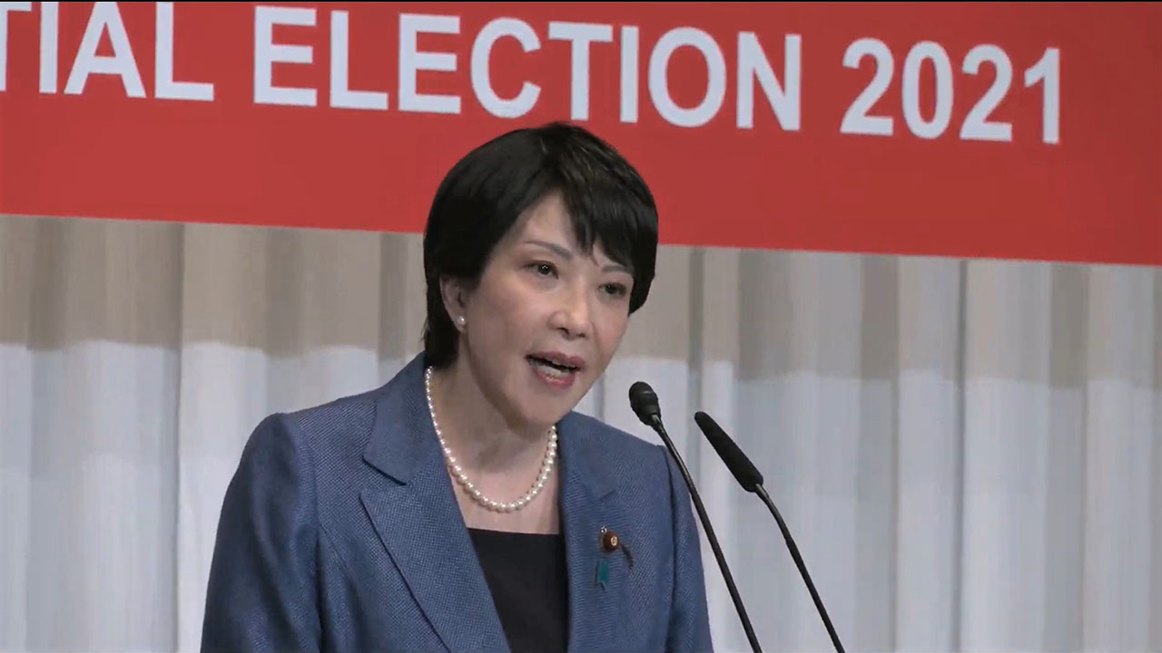 所見を発表する高市早苗・前総務相（自民党のライブ配信より）