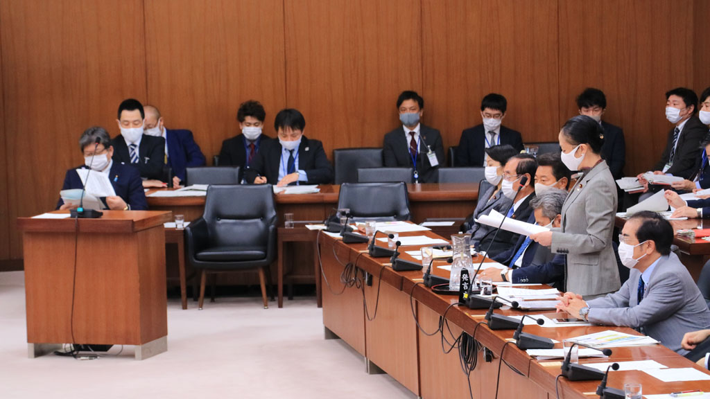 衆院文科委で質問する浮島智子議員（前文科副大臣）