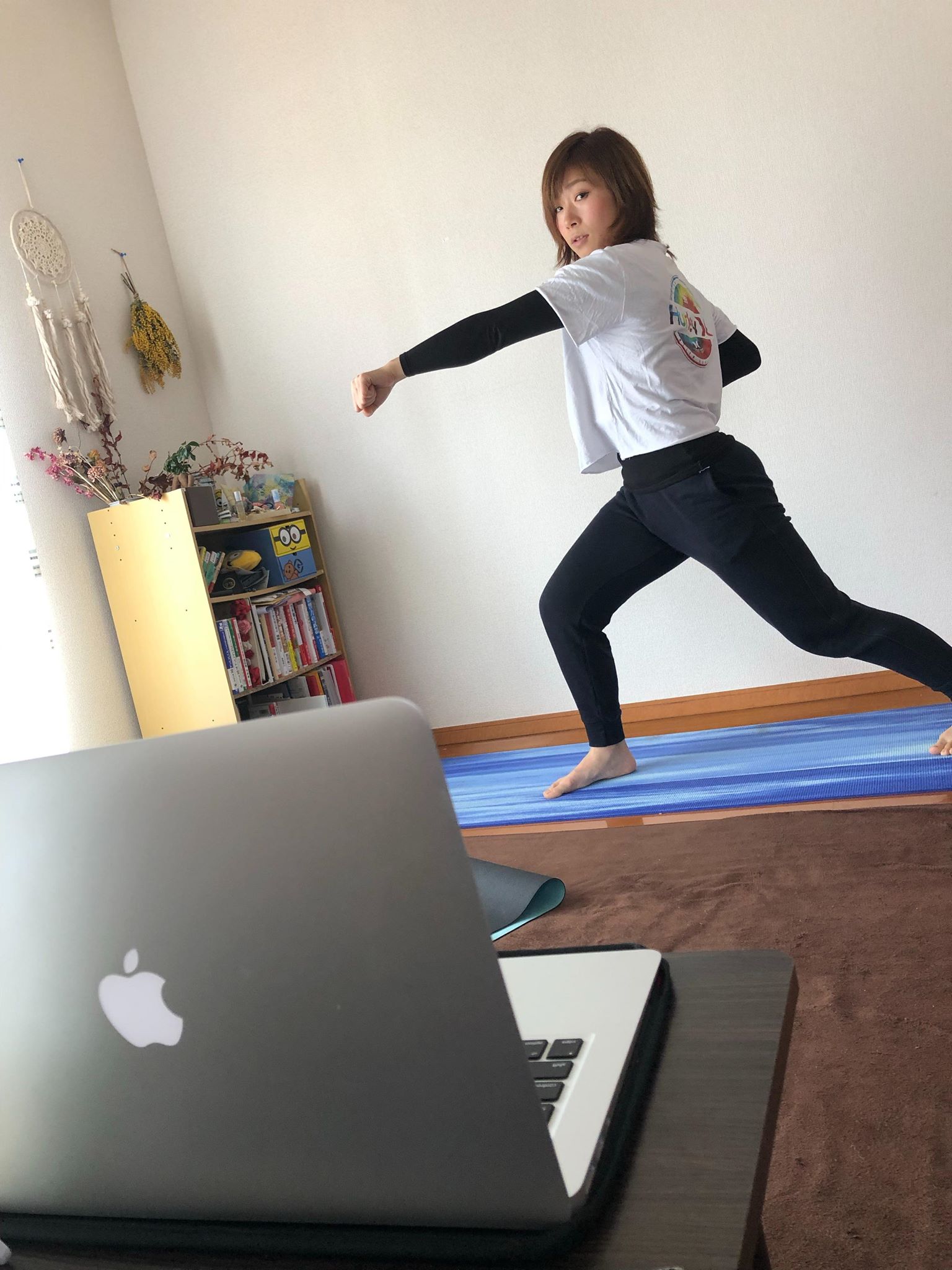 菊地さんのオンラインでの空手指導