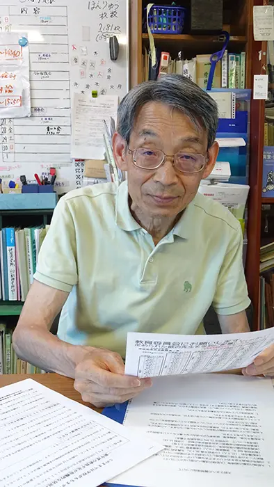 川崎市の教員不足について資料を示しながら語る大前さん＝撮影：山田博史
