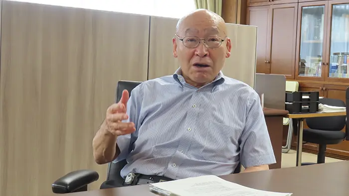 国立教員養成大学・学部や附属学校は社会に開かれた存在になる必要があると語る國分会長＝撮影：藤井孝良