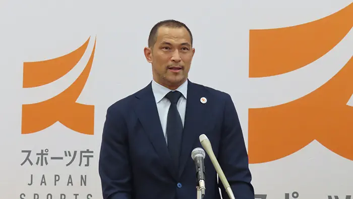 地域移行が進む部活動の次期学習指導要領への位置付けについて話す室伏長官＝撮影：藤井孝良