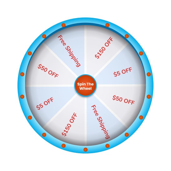 Spin wheel border with ring, bulbs, and center hub