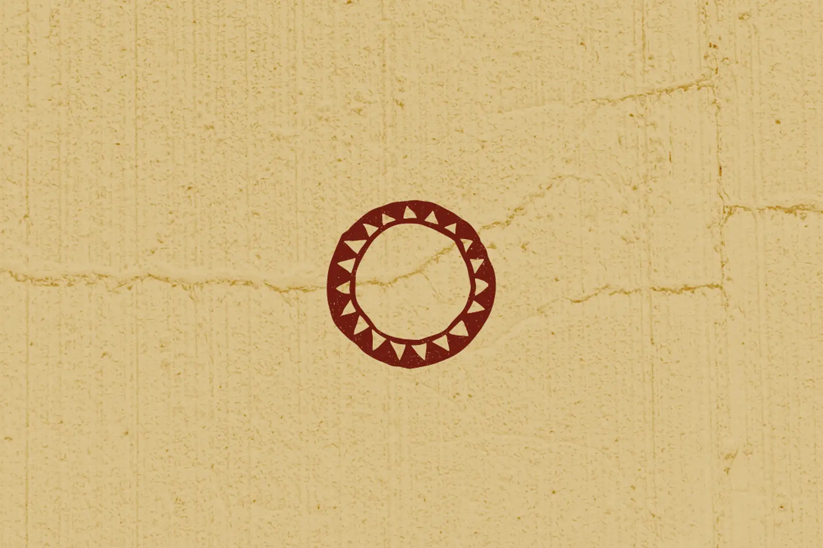 Animated High Spirits Flutes brand identity: the sun-ray badge wordmark and HSF monogram forming on a hand-plastered adobe wall.